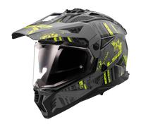 LS2 MX702 Pioneer II Crazy, casco enduro M male Opaco Grigio/Nero/Giallo Fluo