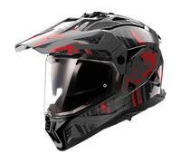 LS2, Casco da Motocross PIONEER II CRAZY Matt Black Red, M