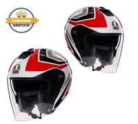 CASCO AGV JET IRIDES TOLOSA BIANCO/ROSSO/NERO TAGLIA L