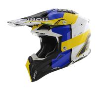 CASCO AIROH AVIATOR 3 MONARCH BLU E GIALLO LUCIDO AV3M18 CROSS OFF ROAD