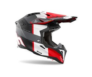 CASCO AIROH AVIATOR 3 MONARCH ROSSO E GRIGIO OPACO AV3M16 CROSS OFF ROAD