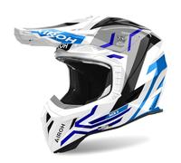 Airoh Aviator Ace 2 Ground Casco da motocross, bianco-blu, taglia L per maschi