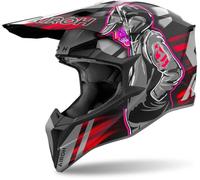 CASCO AIROH OFFROAD WRAAAP CYBER RED MATT L