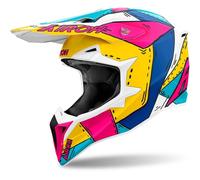 CASCO AIROH WRAAAPP PAINT MATT WRAP54 BIANCO GIALLO FUCXIA BLU AZZURRO MOTOCROSS