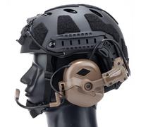 Casco Airsoft Fast con Cuffie Tattiche, Cuffie di Comunicazione con Adattatori ARC Rail per Casco e Microfono Rimovibile, per Paintball, Caccia e Cosplay (Set T)