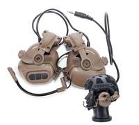 Casco Airsoft Fast con Cuffie Tattiche, Cuffie di Comunicazione con Adattatori ARC Rail per Casco e Microfono Rimovibile, per Paintball, Caccia e Cosplay (T)