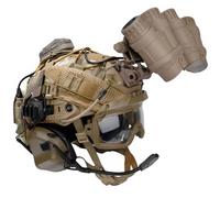 Casco Airsoft Fast con Set di Cuffie, Tattico in Lega di Alluminio L4G24 Montaggio NVG e Modello PVS-31, per Paintball CS Gioco Cosplay (Set C)