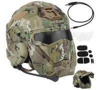 Casco AirSoft Tattico Integrato (con Maschera e Cuffia Antiappannamento) Un Acquisto Soddisfa Tutte le Tue Esigenze Tattiche for Airsoft Paintball(Mc)