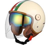 Casco Aperto Con Visiera Parasole, Omologato ECE Mezzo Casco Moto Doppia Visiera Casco Moto Ciclomotore Cruiser Bobber E Chopper Per Uomo E Donna Approvato DOT/ECE