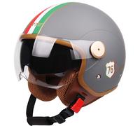 Casco Aperto Con Visiera Parasole, Omologato ECE Mezzo Casco Moto Doppia Visiera Casco Moto Ciclomotore Cruiser Bobber E Chopper Per Uomo E Donna Approvato DOT/ECE