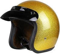 Casco Aperto Moto E Casco Moto Chopper Scooter 3/4 Open Face Casco Moto Casco DOT, CC02, L/Suitable for Head circumference/59-60cm