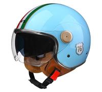 Casco Aperto Moto Mezzo Casco Casco Moto Jet Vintage Omologato DOT/ECE Con Visiera Parasole Casco Demi-Jet Per Moto Vespa 3/4 Stile Retrò Per Adulti Uomini Donne I,M=57-58CM
