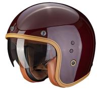 Scorpion Belfast Carbon Evo Solid, casco jet M male Rosso Scuro