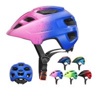 Casco Bambini, RaMokey Casco da Bicicletta per Bambini e Bambine, Casco da Ciclismo con Visiera per Bambini 3-13, Casco da Bicicletta per Bambini (S/M 48-56CM) (Rosa+Blu)