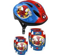 Casco bambini Stamp Spidey rosso 50-56 cm + gomitiere e ginocchiere