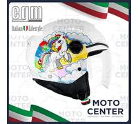 CASCO BAMBINO CGM 261D MINI DREAMS BIANCO FUCSIA CELESTE TAGLIA YXL (53-54 Cm.)