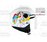 CASCO BAMBINO CGM 261D MINI DREAMS BIANCO FUCSIA CELESTE TAGLIA YXL (53-54 Cm.)