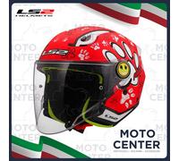 CASCO BAMBINO LS2 OF622 NEW FUNNY II PAWS ROSSO OPACO TAGLIA M (49-50 Cm.)