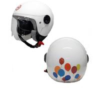 CASCO BHR BAMBINI BIANCO LUCIDO BALLOONS MODELLO 806 CON VISIERA