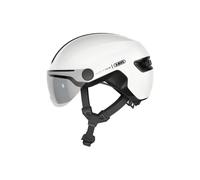 ABUS Casco HUD-Y ACE city - casco da bici elegante con visiera e luce posteriore a LED magnetica e ricaricabile - per uomini e donne