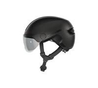 ABUS Casco HUD-Y ACE city - casco da bici elegante con visiera e luce posteriore a LED magnetica e ricaricabile - per uomini e donne
