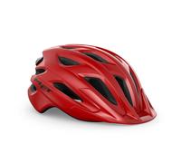 Casco bici MET Crossover con luce LED di sicurezza 2027 - Taglia: M, Colore: Rosso