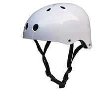 Casco Bicicletta,Casco Ciclismo Round Mountain Skate Bike Scooter Stunt Skateboard Bicycle Cycling Crash Strong Road MTB Casco di Sicurezza 3 Dimensione(White,M)