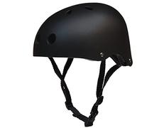 Casco Bicicletta,Casco Ciclismo Round Mountain Skate Bike Scooter Stunt Skateboard Bicycle Cycling Crash Strong Road MTB Casco di Sicurezza 3 Dimensione(Matt Black,L)