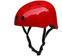Casco Bicicletta,Casco Ciclismo Round Mountain Skate Bike Scooter Stunt Skateboard Bicycle Cycling Crash Strong Road MTB Casco di Sicurezza 3 Dimensione(Red,M)