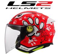 CASCO BIMBO/A LS2 OF622 FUNNY 2 PAWS RED ROSSO LUCIDO E22.06