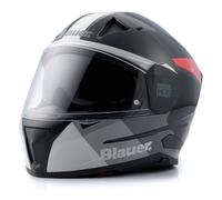 Casco Blauer NF01 NACA Integrale Moto Grigio Nero Rosso Opaco ECE2206
