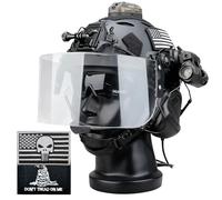 Casco Bump Tattico Professionale per Airsoft con Guide Modulari, Compatibile NVG, Include Cuffie Tattiche, Torcia & Patch per CQB, Caccia, Schermaglia