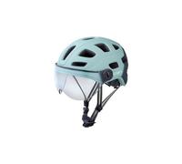 Casco cairn quartz visor transparent led usb turchese