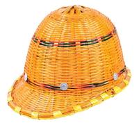 Casco Cantiere in bambù Cappello Cantiere con Parte Superiore in Acciaio Casco di Sicurezza Regolabile Cappucci Protettivi Casco Cantiere