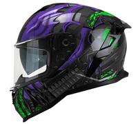 Casco CGM 363R SHOT Villain Integrale Nero Viola Verde Fluo Racing Aerodinamico