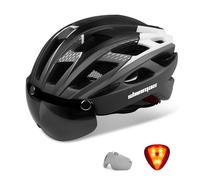 Casco Ciclismo con Luce LED, Visiera Magnetica e Fodera Rimovibile - Casco Unisex per Adulti,certificato CE, casco per monopattino elettrico