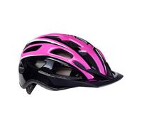 Casco Ciclismo S-291 Rosa Nero Bianco Taglia M 54-59 cm con Fanale e 17 Fori Ventilazione