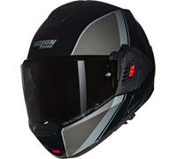 CASCO CONVERTIBILE MODULARE NOLAN N120-1 NERO GRIGIO ARGENT LUCIDO + VISOR SMOKE