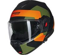 CASCO CONVERTIBILE MODULARE NOLAN N120-1 OMOCROMO ARANCIO VERDE MILITARE OPACO