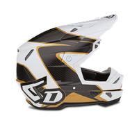Casco Cross 6D ATR-3 Wave Bianco Lucido-Oro L Bianco