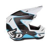 Casco Cross 6D ATR-3 Wave Ciano Lucido-Bianco XL Bianco