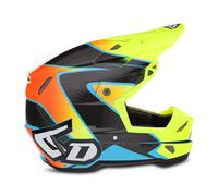 Casco Cross 6D ATR-3 Wave Gloss Ciano-Arancio Neon-Giallo XL Giallo