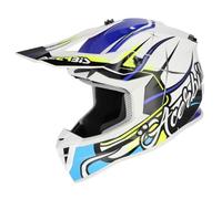 Acerbis Linear Graphic 2026 Casco da motocross, nero-bianco-blu, taglia S per maschi
