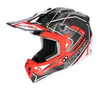Acerbis Linear 2026 Casco da motocross, nero-bianco-rosso, taglia S per maschi