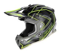 Acerbis Linear 2026 Casco da motocross, nero-grigio-giallo, taglia XS per maschi