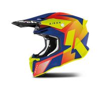 Airoh Twist 2.0 Lift Casco Motocross, rosso-blu-giallo, taglia XL