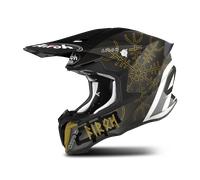 Airoh Twist 2.0 Sword Casco Motocross, nero-bianco-oro, taglia L