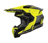 Airoh Twist 3 Fancy Casco da motocross, nero-grigio-giallo, taglia L per maschi