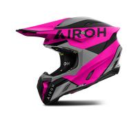 Airoh Twist 3 King Casco da motocross, nero-grigio-rosa, taglia S per maschi
