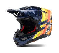 Casco Cross Alpinestars S-M10 TLD Edition 25 ECE06 Blu Scuro/Arancio/Giallo/RossoM Blu Scuro,Arancio,Giallo,Rosso